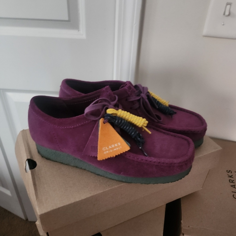 Clarks Wallabees Purple Suede Shoes
